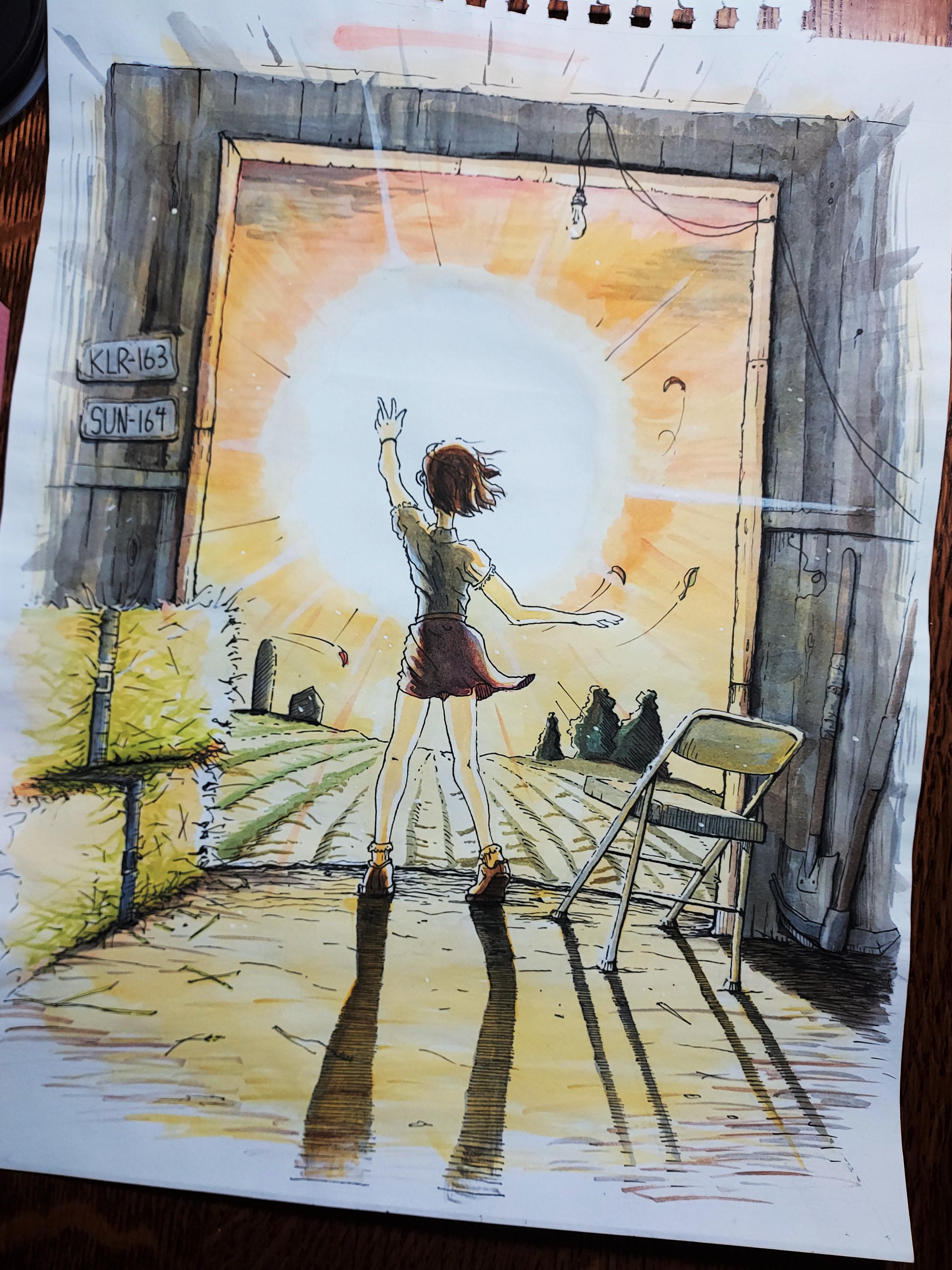 Beautiful illustration of Klara petitioning the Sun for his 'Special Help'